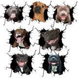 7 PCS Animal Wall Stickers Puppy Hole Car Window Static Sticker(Puppy 03)