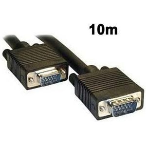 10m Normal Quality VGA 15Pin Male to VGA 15Pin Male Cable for CRT Monitor(Black)