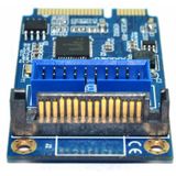 MINI PCI-E to USB 3.0 Front 19 Pin Desktop PC Expansion Card (Blue)