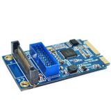 MINI PCI-E to USB 3.0 Front 19 Pin Desktop PC Expansion Card (Blue)