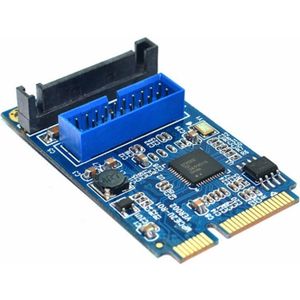 MINI PCI-E to USB 3.0 Front 19 Pin Desktop PC Expansion Card (Blue)