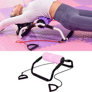 3 In 1 Indoor Multifunctional Yoga Foam Roller + Push-Up Holder + Pull Rope Fitness Equipment Set(Pink)