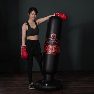 1.6m Fitness Vertical Inflatable Boxing Column Adult Inflatable Non-Tumbler Sandbag(Boxer (2096))