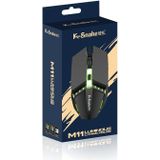 2 PCS K-Snake M11 4 Keys 1600DPI Luminous Game Wired Mouse Notebook Desktop USB Wired Mouse  Cable Length: 1.5m