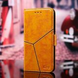 For OnePlus 5 Geometric Stitching Horizontal Flip TPU + PU Leather Case with Holder & Card Slots & Wallet(Yellow)