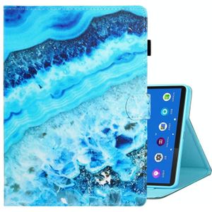 Voor Lenovo Tab M10 3e Gen gekleurde tekening Smart lederen tablethoes (blauw marmer)