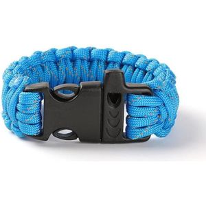 4 PCS Nine-Core Reflective Umbrella Rope Woven Bracelet Survival Whistle Emergency Umbrella Rope Wristband(Blue)