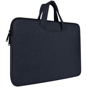 Breathable Wear-resistant Shoulder Handheld Zipper Laptop Bag  For 12 inch and Below Macbook  Samsung  Lenovo  Sony  DELL Alienware  CHUWI  ASUS  HP(Navy Blue)