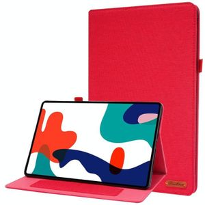 For Huawei MatePad Pro 12.6 2021 Horizontal Flip TPU + Fabric PU Leather Protective Case with Name Card Clip(Red)