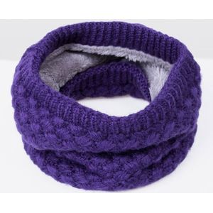 Winter Plus Velvet Thicken Warm Pullover Knit Scarf  Size:47 x 22cm(Purple)