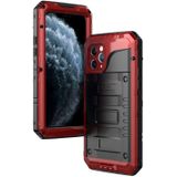 For iPhone 11 Pro Dustproof Shockproof Waterproof Silicone + Metal Protective Case(Red)