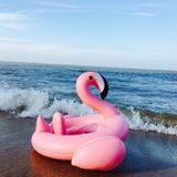 Inflatable Flamingo Shaped Baby Swimming Ring  Inflated Size: 83 x 83 x 48cm