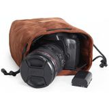 S.C.COTTON Liner Shockproof Digital Protection Portable SLR Lens Bag Micro Single Camera Bag Square Brown M