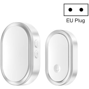 CACAZI A99 Home Smart Remote Control Doorbell Elderly Pager  Style:EU Plug(Silver)