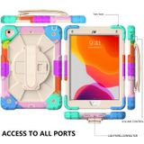 Contrast Color Robot Shockproof Silicon + PC Protective Case with Holder & Shoulder Strap For iPad 9.7 (2018) & (2017) / Air 2 / Air(Colorful Mint)