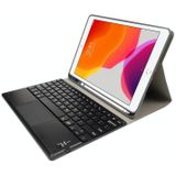 RK508C Detachable Magnetic Plastic Bluetooth Keyboard with Touchpad + Silk Pattern TPU Protective Cover for iPad 9.7 inch  with Pen Slot & Bracket(Silver)