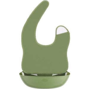 Baby Easy Clean Eating Bib Stereo Waterproof Ultra-light Rice Pocket(green)