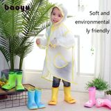 Carton Children Raincoat With Schoolbag Seat Poncho  Size: XXL(Yellow Dinosaur )