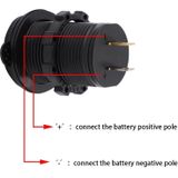 Universal Car Dual USB Charger Power Outlet Adapter 4.2A 5V IP66 with Aperture + 60cm Cable(Green Light)