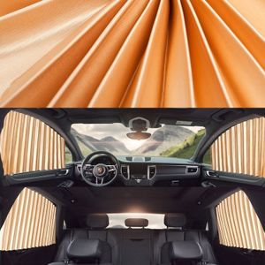 4 in 1 Car Auto Sunshade Curtains Windshield Cover Set (Gold)