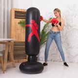 Thickened Fitness Adult Children Vertical Inflatable Non-Tumbler Boxing Column Inflatable Venting Angry Boxing Sandbag  Specification: Height 160cm(Black)