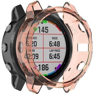 For Garmin Fenix 6S / 6S Pro Smart Watch Half Coverage TPU Protective Case(Transparent Orange)