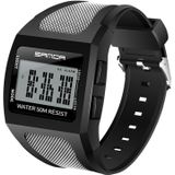 SANDA 222 Men Sports Outdoor Mountaineering Digital Electronic Watch Square Multi functional Waterproof Watch(White)