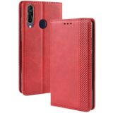 Magnetic Buckle Retro Crazy Horse Texture Horizontal Flip Leather Case for Wiko View3  with Holder & Card Slots & Photo Frame(Red)