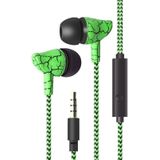 3.5 mm Jack crack oortelefoon bedrade headset Super bass geluid hoofdtelefoon Earbud met mic voor mobiele telefoon Samsung Xiaomi MP3 4 (groen)