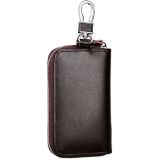 9102 Multi-function Waist Hanging Leather Zipper Wallet Keys Holder Bag (Coffee)