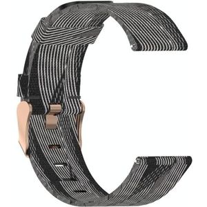 For Garmin Vivoactive 3 Nylon Strap(Black White Stripes)