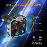 BT23L Car Bluetooth MP3 Player FM Transmitter Support Phone Hands-free / PD Fast Charge / One-key EQ Sound Effect / Ambient light