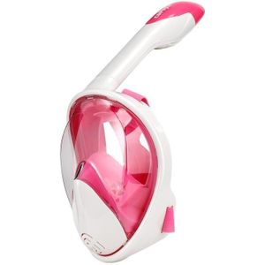 COPOZZ Snorkeling Mask Full Dry Snorkel Swimming Equipment  Size: L(White Pink)