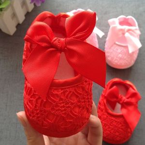 Baby Shoes Newborn Baby Girls Princess Baby Girls Shoes Bowknot Crib Non-slip Footwear Shoe  Size:12(Red)