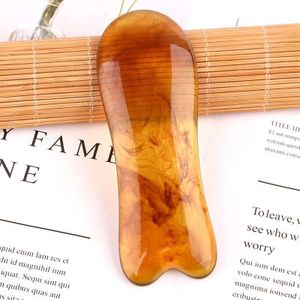 10 PCS Resin Scraping Sheet Massage Facial Tendon Stick Beauty Salon Shave Board Acupuncture Pen  Color Classification: Amber Fish Plate