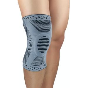 Sports Knee Pads Anti-Collision Support Compression Keep Warm Leg Sleeve Knitting Basketball Running Cycling Protective Gear  Size: M(Gray)