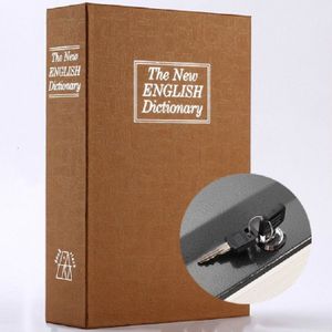 Simulation English Dictionary Book Safe Piggy Bank Creative Bookshelf Decoration  Trumpet Key Version  Color:Coffee