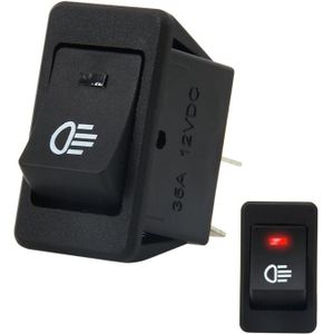 30 Amp 12 Volt Four Plugs LED ON OFF Car Fog Light Switch (Red Light)