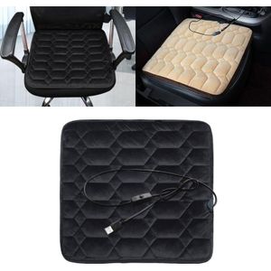 Car USB Seat Heater Cushion Warmer Cover Winter Heated Warm Mat  Style: Square (Black)