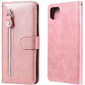 For Samsung Galaxy A22 5G Fashion Calf Texture Zipper Horizontal Flip Leather Case with Holder & Card Slots & Wallet(Rose Gold)