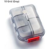 Mizi Small Pill Box Portable Dispensing Medicines Boxes  Colour: 10 Grid (Gray)