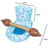 4 in 1 Toilet-shaped Inflatable Floating Row + Poop-shaped Water Inflatable Sports Game Combat Stick Water-to-water Collision Game Inflatable Equipment Set  Size:98 x 60 x 60cm(Gold)