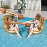 4 in 1 Toilet-shaped Inflatable Floating Row + Poop-shaped Water Inflatable Sports Game Combat Stick Water-to-water Collision Game Inflatable Equipment Set  Size:98 x 60 x 60cm(Gold)