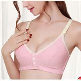 Cotton Nursing Bra Maternity Pregnancy Sports Nursing Breast Feeding Bras  Size:80C(Pink)