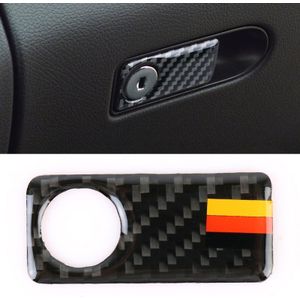 Car Carbon Fiber + German Flag Pattern Front Passenger Seat Storage Box Decorative Sticker for Mercedes-Benz C-Class
