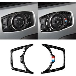 2 PCS Car USA Color Carbon Fiber Headlight Frame Decorative Sticker for Ford Mustang 2015-2017
