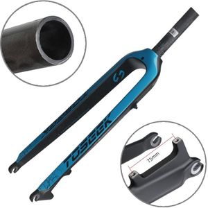TOSEEK Ultra Light 29 Inch 435mm Mountain Bike Full Carbon Front Fork Straight Head Tube Disc Brake(Blue)
