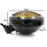 Motorcycle Silver Shell Harley Headlight Retro Lamp LED Light Modification Accessories (Yellow)