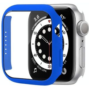 Schokbestendige PC-beschermhoes met gehard glasfilm voor Apple Watch-serie 7 45 mm