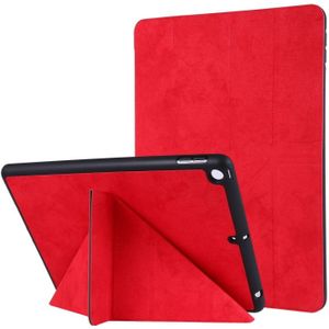 For iPad 10.2 inch Silk Texture Horizontal Deformation Flip Leather Case with Holder & Pen Slot(Red)